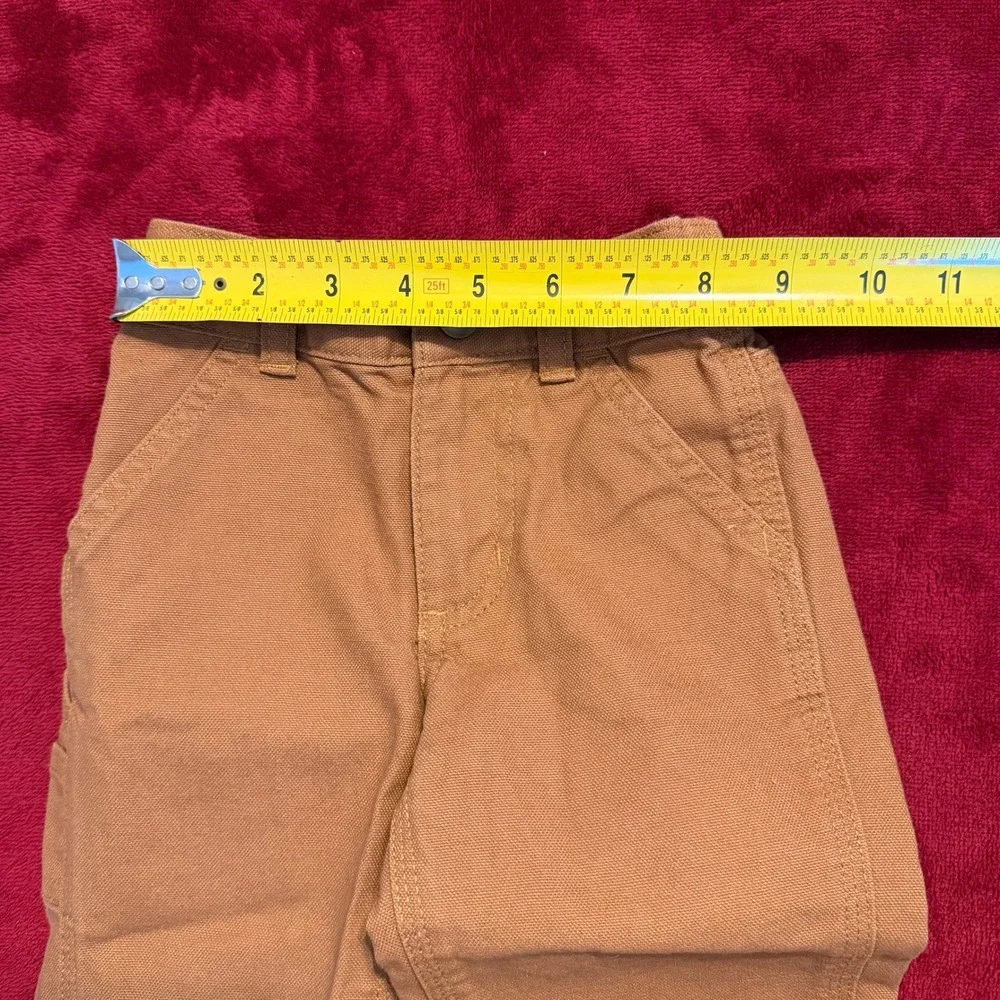 Carhartt Kids Brown Canvas Carpenter Pants 12M Elastic Waist Utility‎ Trousers